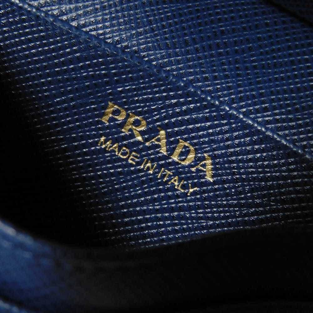 Prada Saffiano Metal Card Case, Blue, Snap Button Closure, Bi-fold, Plate, Bl... - Picture 9 of 16